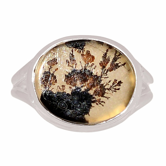 Achát dendritický prsten stříbro Ag 925 R2019 - 57 mm (US 8)