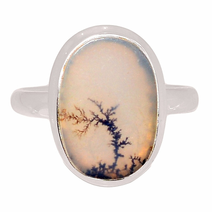 Achát dendritický prsten stříbro Ag 925 R2054 - 58 mm (US 8