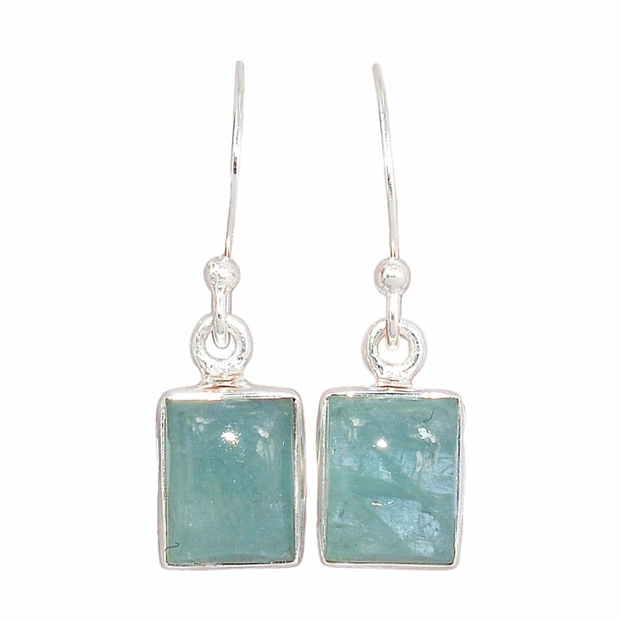 Akvamarín náušnice stříbro Ag 925 E683 - 1 cm