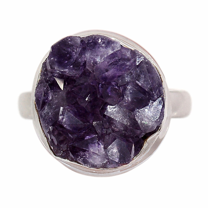 Ametyst drůzička prsten stříbro Ag 925 R1068 - 62 mm (US 10)