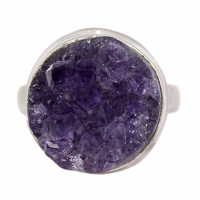 Ametyst drůzička prsten stříbro Ag 925 R1077 - 52 mm (US 6)