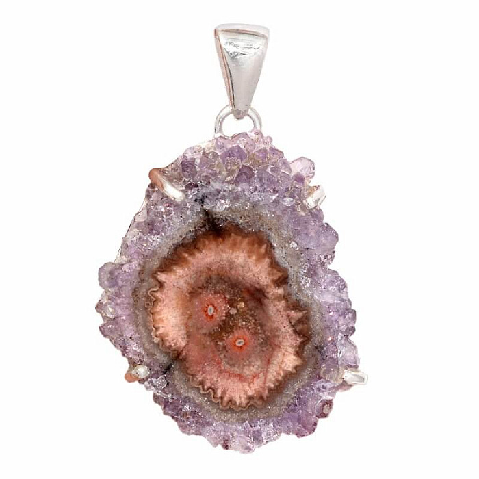 Ametyst řez krápníkem přívěsek stříbro Ag 925 P19 - 3 cm