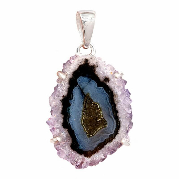 Ametyst řez krápníkem přívěsek stříbro Ag 925 P21 - 2