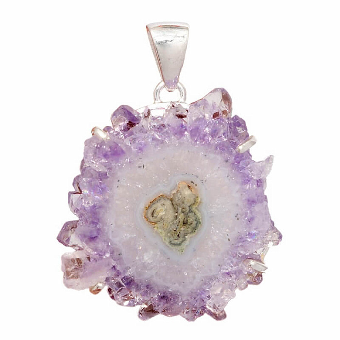 Ametyst řez krápníkem přívěsek stříbro Ag 925 P9 - 3