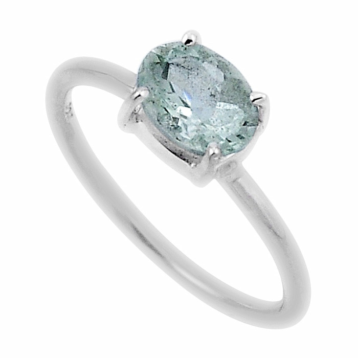 Ametyst zelený - prasiolit prsten stříbro Ag 925 33553 - 57 mm (US 8)