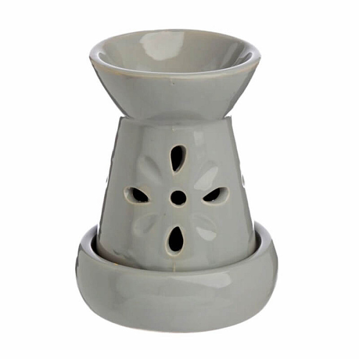 Aroma lampa keramická Šedé květy - cca 9