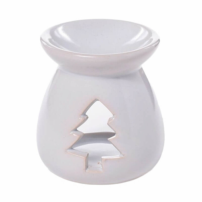 Aroma lampa keramická Vánoční stromeček bílý - cca 6