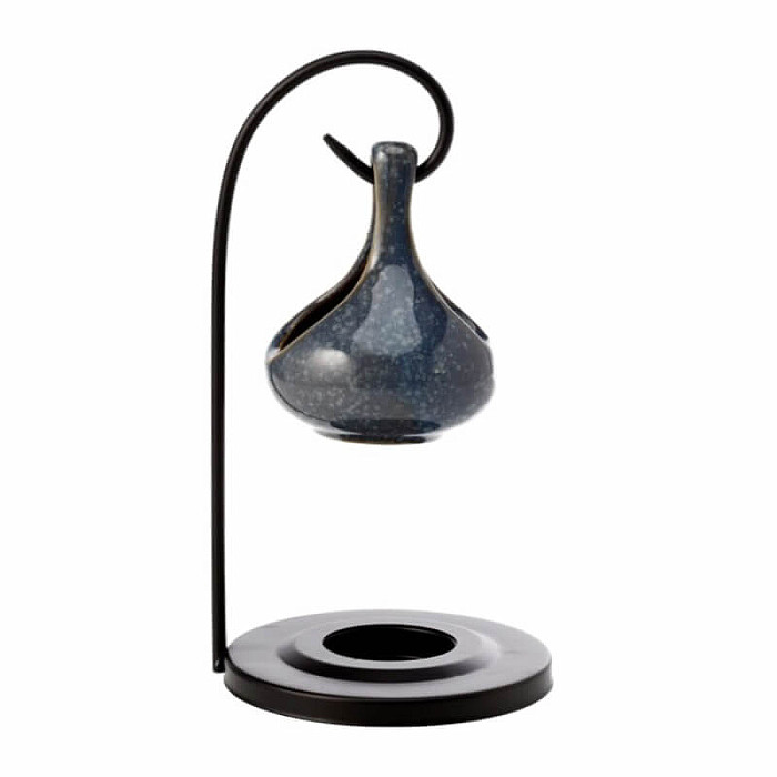 Aroma lampa keramická závěsná moderní barva modrá - cca 10 x 19 cm