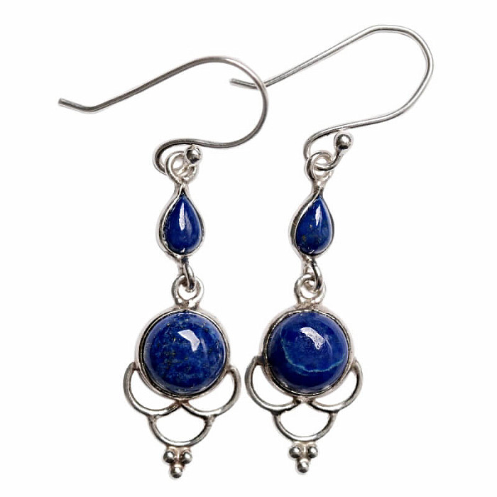Designové náušnice Lapis Lazuli stříbro Ag 925 E479 - 2