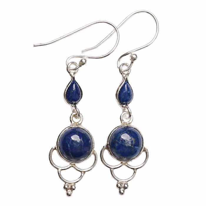 Designové náušnice Lapis Lazuli stříbro Ag 925 E483 - 2