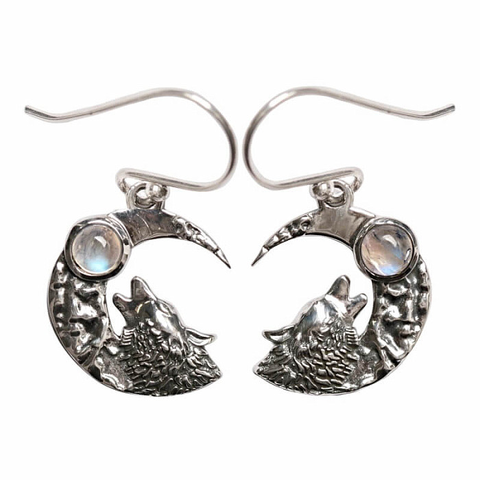 Designové náušnice měsíční kámen duhový stříbro Ag 925 E636 - 1