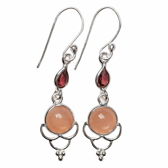 Designové náušnice měsíční kámen stříbro Ag 925 E488 - 2