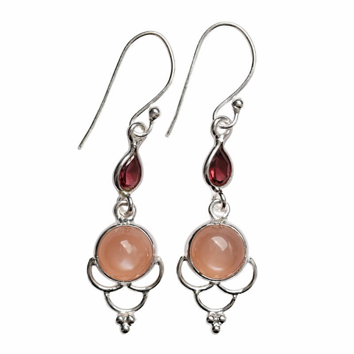 Designové náušnice měsíční kámen stříbro Ag 925 E509 - 2