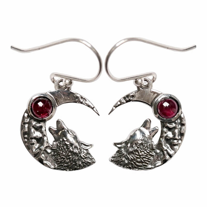 Designové náušnice s granátem stříbro Ag 925 E648 - 1