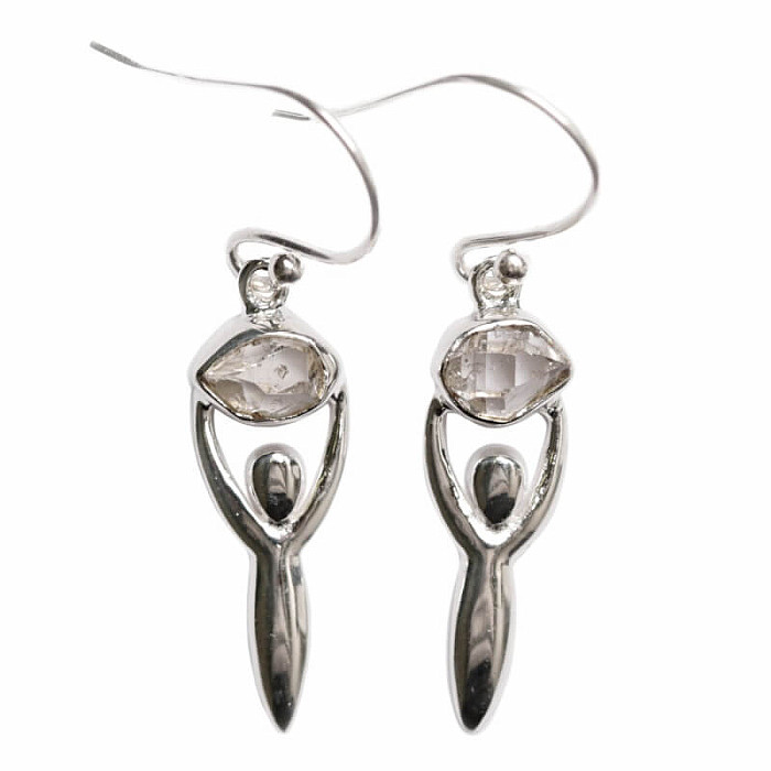 Designové náušnice s herkimer diamanty stříbro Ag 925 E165 - 2