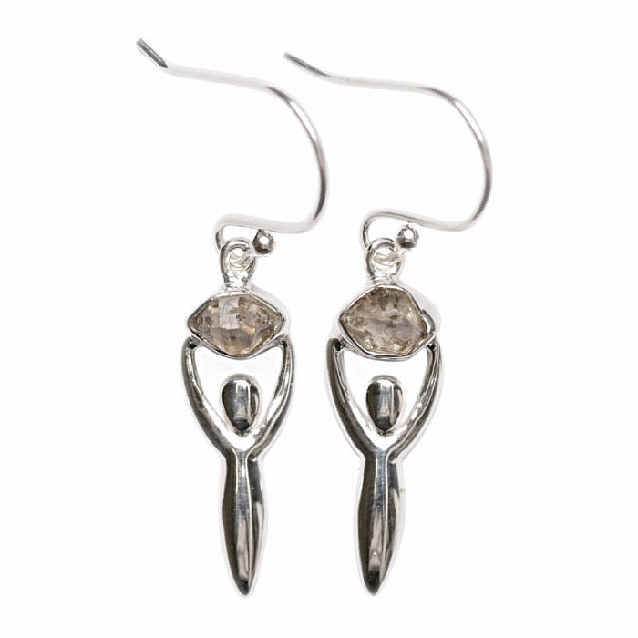 Designové náušnice s herkimer diamanty stříbro Ag 925 E192 - 2