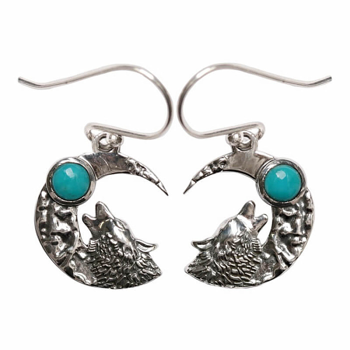 Designové náušnice s modrým tyrkysem stříbro  Ag 925 E642 - 1