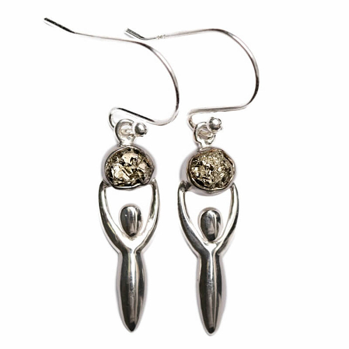 Designové náušnice s pyritem stříbro Ag 925 E170 - 2