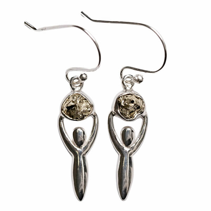 Designové náušnice s pyritem stříbro Ag 925 E183 - 2