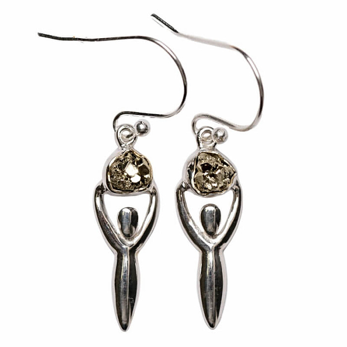 Designové náušnice s pyritem stříbro Ag 925 E194 - 2