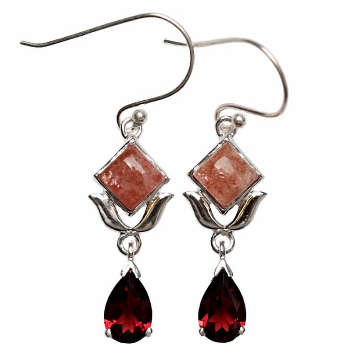 Designové náušnice sluneční kámen