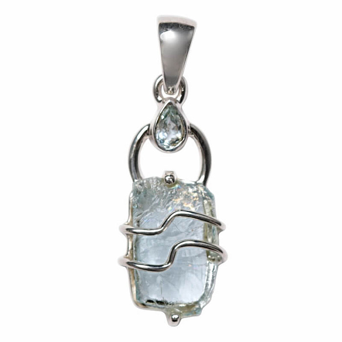Designový přívěsek akvamarín stříbro Ag 925 P291 - 2