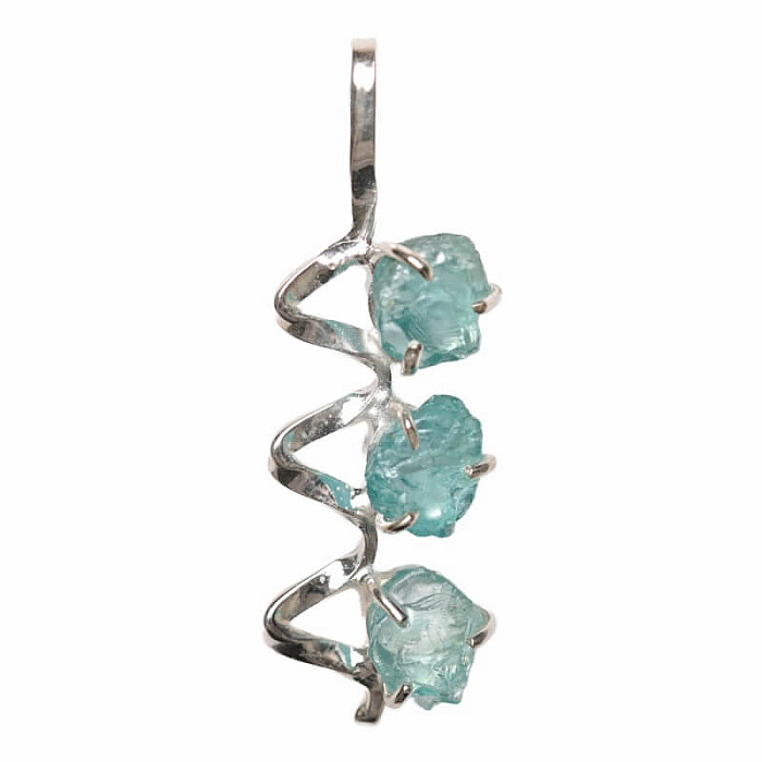 Designový přívěsek apatit modrý neon stříbro Ag 925 P123 - 3