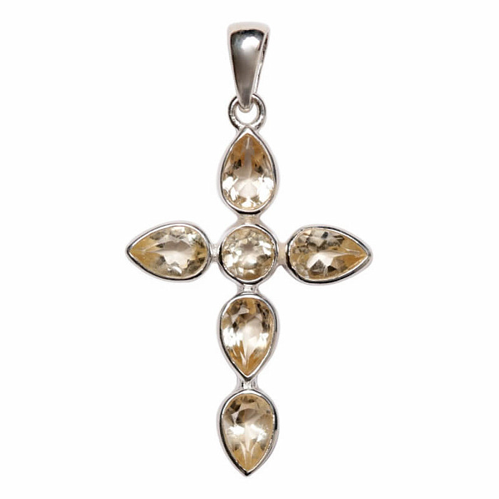Designový přívěsek citrín stříbro Ag 925 P523 - 2