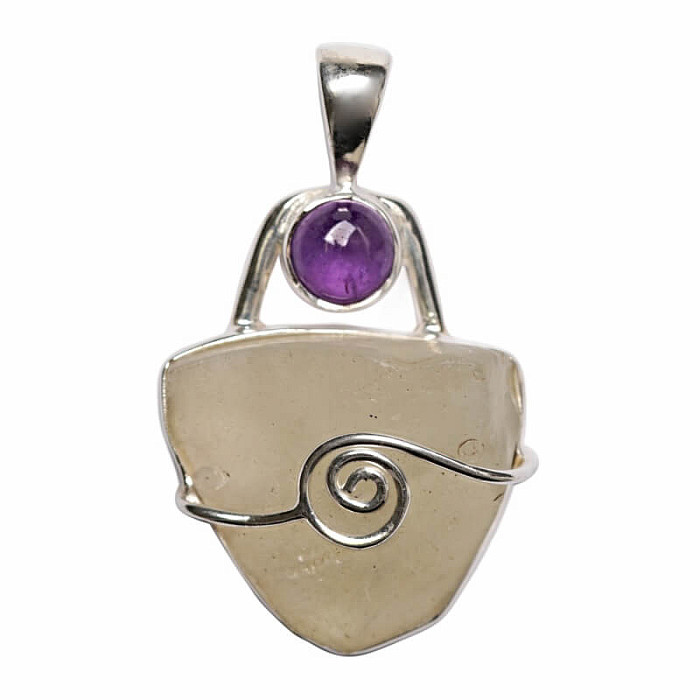 Designový přívěsek libyjské pouštní sklo stříbro Ag 925 P414 - 3 cm