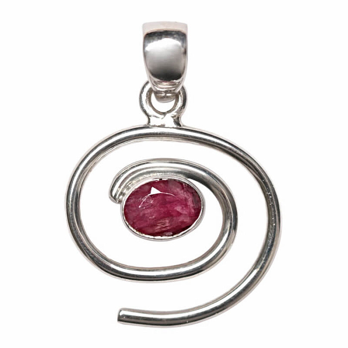 Designový přívěsek rubín indický stříbro Ag 925 P484 - 1