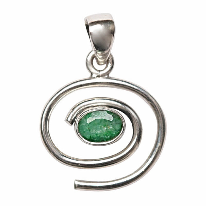 Designový přívěsek smaragd indický - upravený stříbro Ag 925 P493 - 1