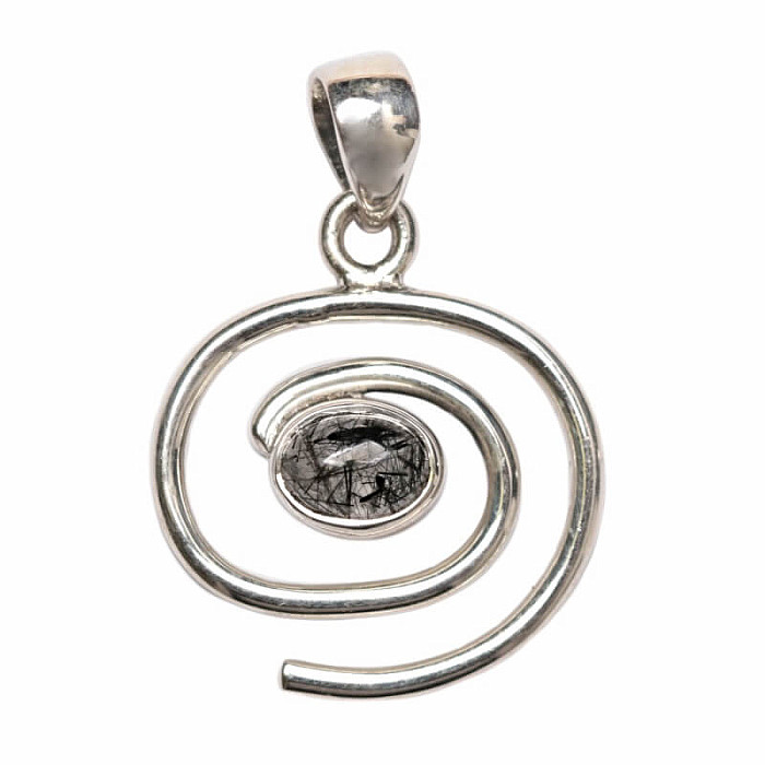 Designový přívěsek turmalín v křišťálu stříbro Ag 925 P495 - 1