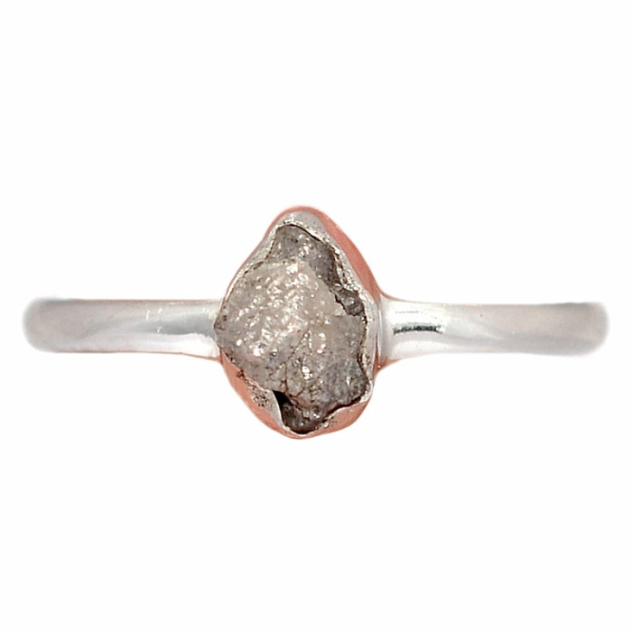 Diamant přírodní surový prsten stříbro Ag 925 R370 - 54 mm (US 7)