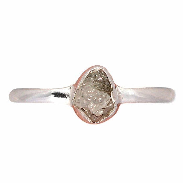 Diamant přírodní surový prsten stříbro Ag 925 R379 - 57 mm (US 8)