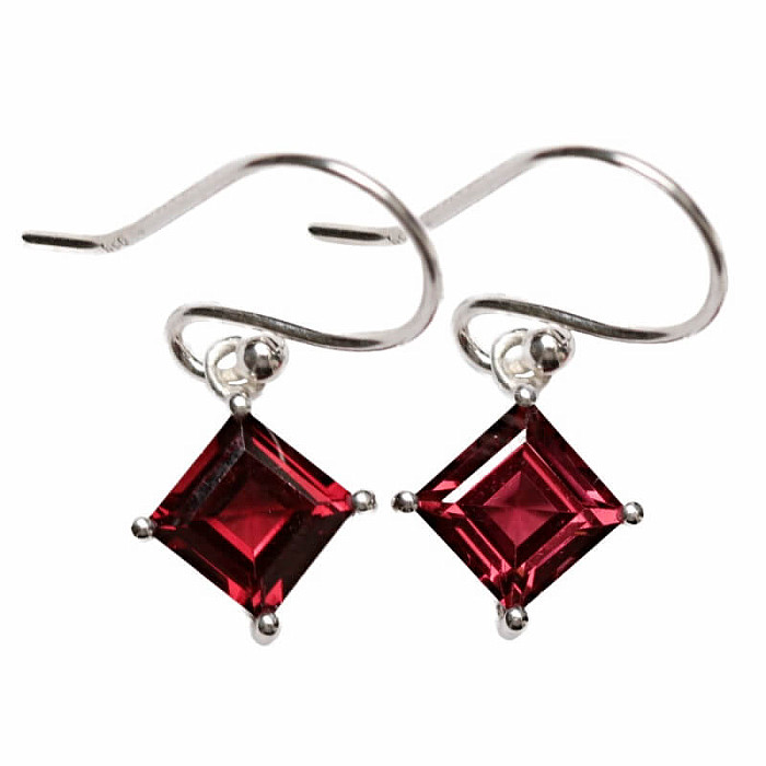 Granát broušený náušnice stříbro Ag 925 E797 - 0