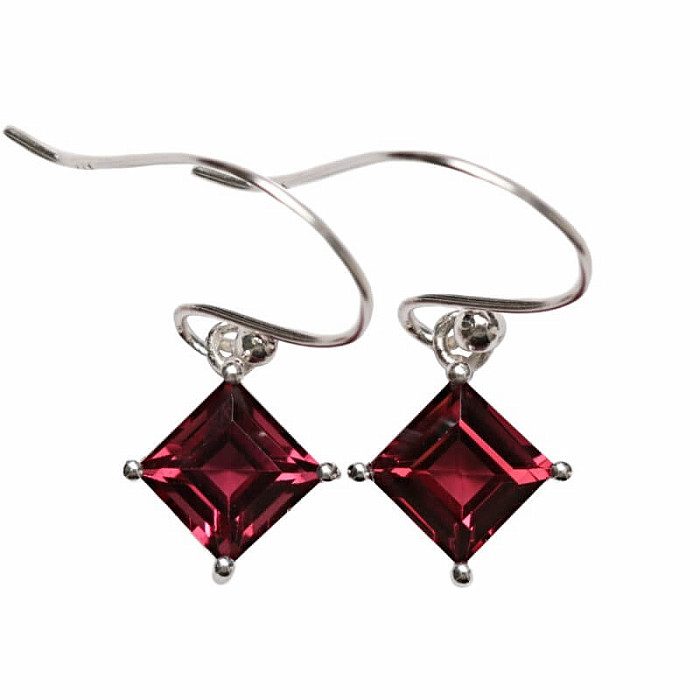 Granát broušený náušnice stříbro Ag 925 E798 - 0