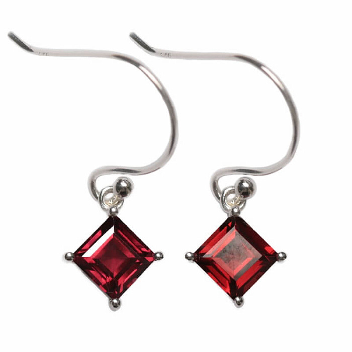 Granát broušený náušnice stříbro Ag 925 E799 - 0