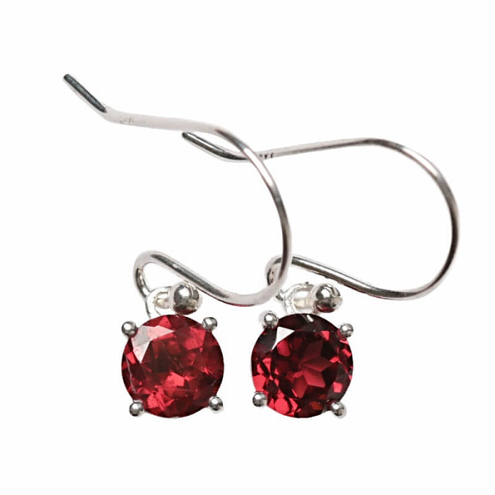 Granát broušený náušnice stříbro Ag 925 E815 - 0