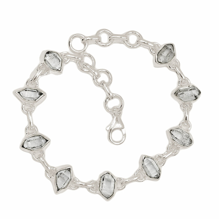 Herkimer diamant náramek stříbro Ag 925 B281 - 18 - 20 cm