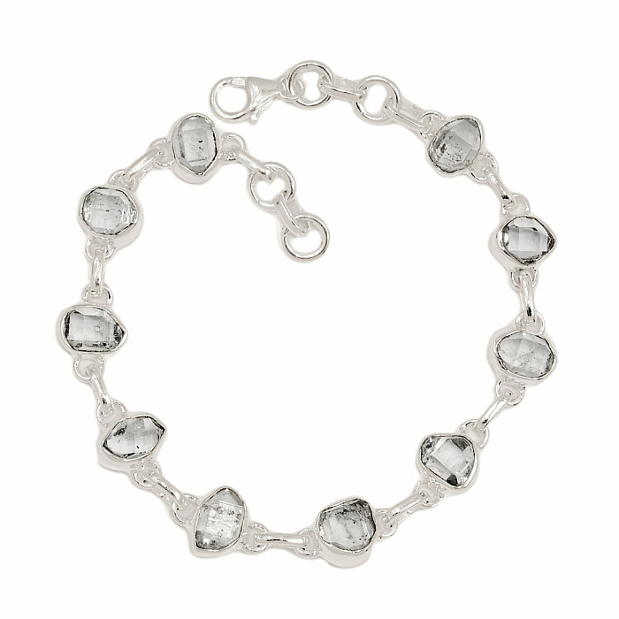 Herkimer diamant náramek stříbro Ag 925 B286 - 20 - 21 cm