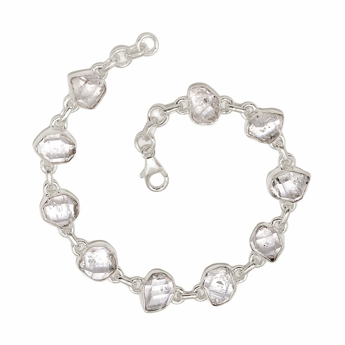 Herkimer diamant náramek stříbro Ag 925 B335 - 20 - 21 cm