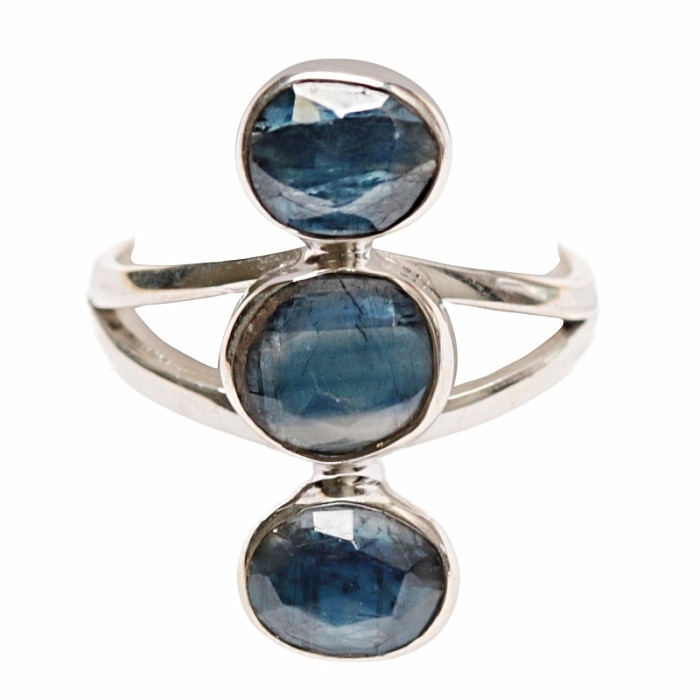 Kyanit modrý broušený prsten stříbro Ag 925 48361 - 57 mm (US 8)