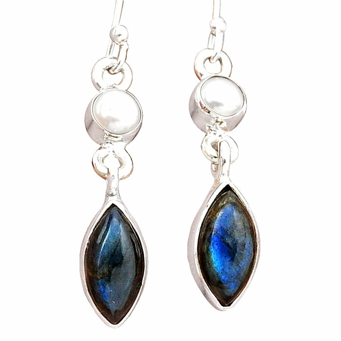 Labradorit náušnice stříbro Ag 925 42702 - 2