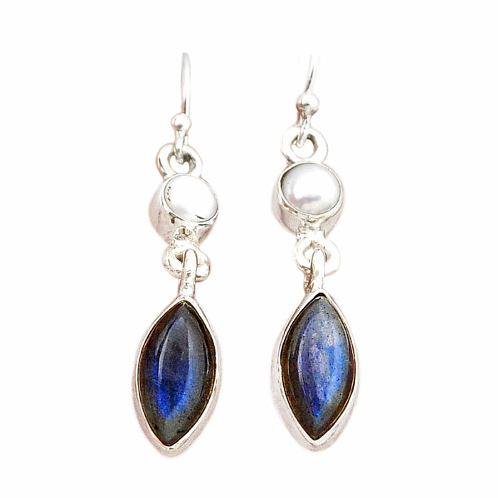 Labradorit náušnice stříbro Ag 925 42709 - 2