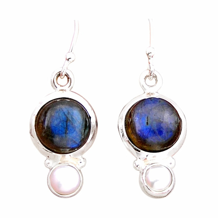 Labradorit náušnice stříbro Ag 925 42718 - 1