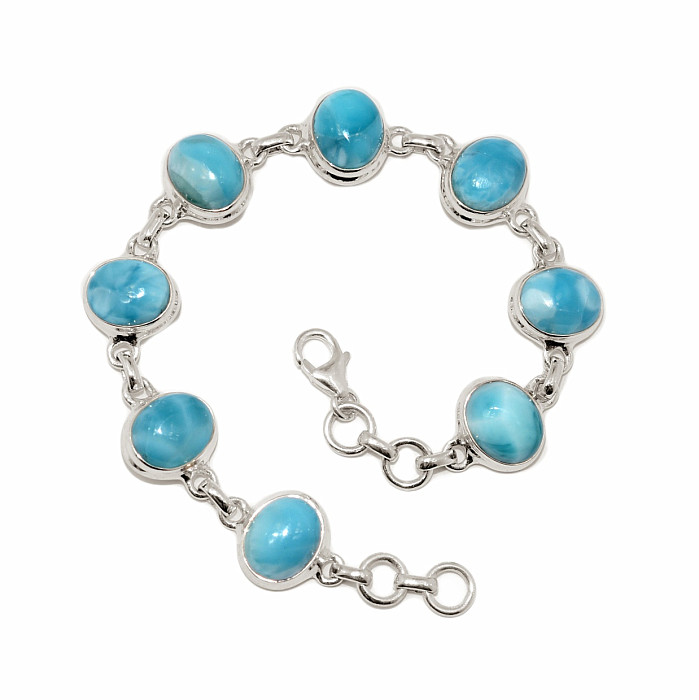 Larimar náramek stříbro Ag 925 B529 - 18 - 19 cm