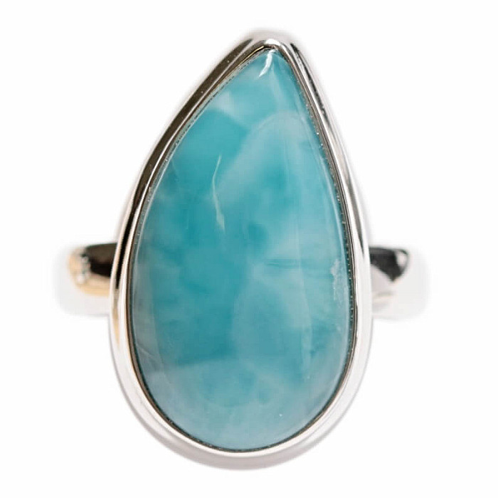 Larimar prsten stříbro Ag 925 LOT447 - 52 mm (US 6)