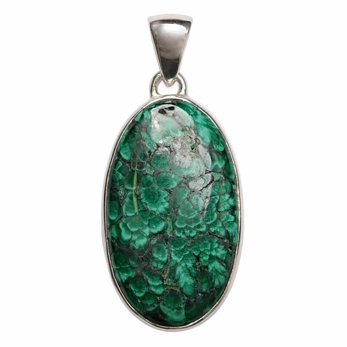 Malachit přívěsek stříbro Ag 925 P23 - 3 cm