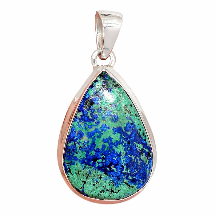Malachit v azuritu přívěsek stříbro Ag 925 P1203 - 2