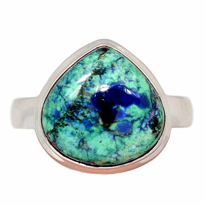 Malachit v azuritu prsten stříbro Ag 925 R701 - 54 mm (US 7)